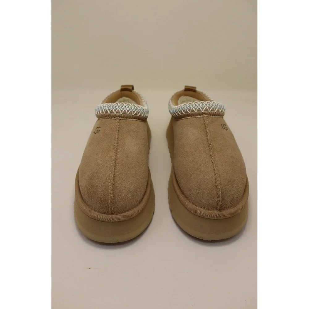 UGG Tazz Womens Size 6 Sand Suede Platform Slippers 1122553-SAN NWOB